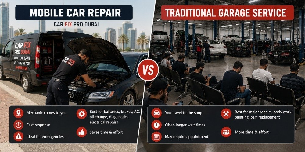 mobile car repair vs garage service