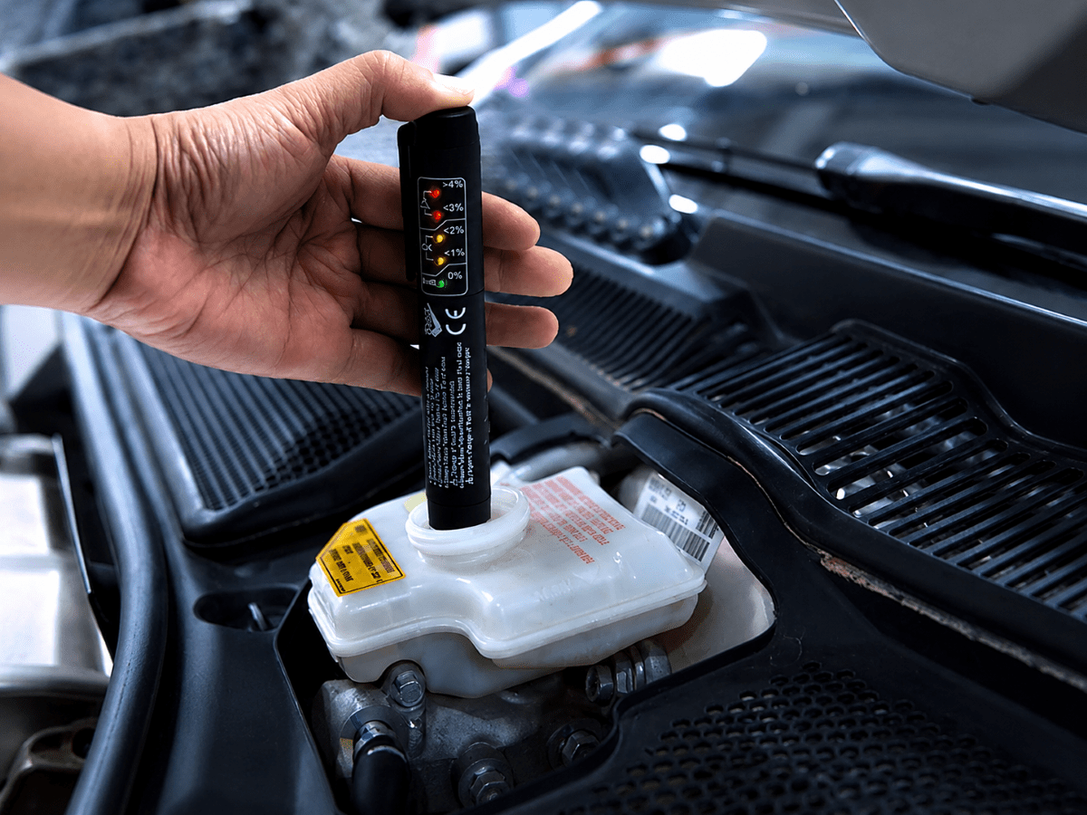 Car brake fluid check